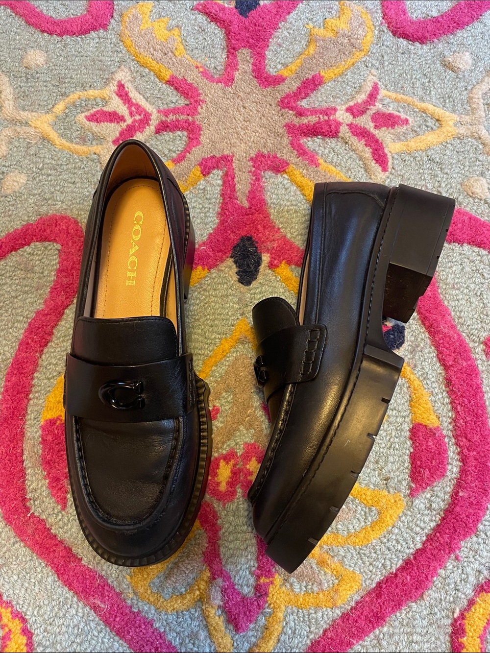 COACH Women's Leah Platform Loafers - Picture 10 of 12